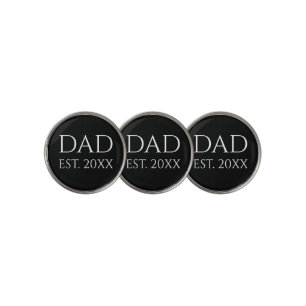 Dad Established Simple Black Golf Ball Marker