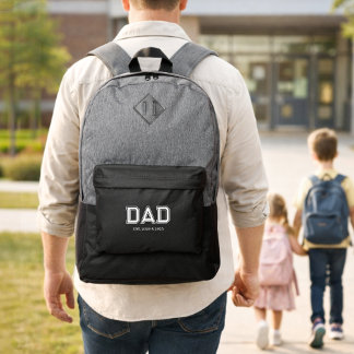 Dad Established Simple Modern College Typography Port Authority® Backpack