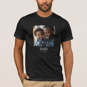 Dad Established Simple Photo  T-Shirt