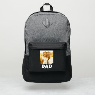Dad Established Text Black Photo Port Authority® Backpack