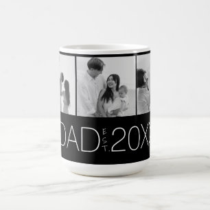 Dad Established Three-Photo Modern Design Coffee Mug