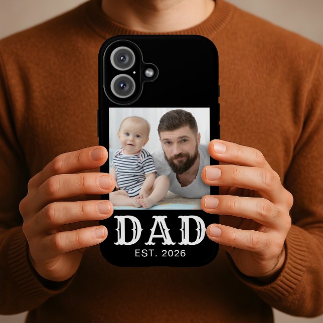 Dad Established Typography Photo Black Case-Mate iPhone Case (Creator Uploaded)