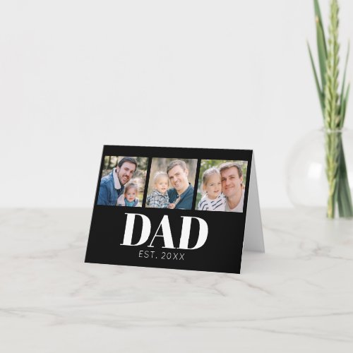 Dad Established Year 3 Photo Fathers Day Card