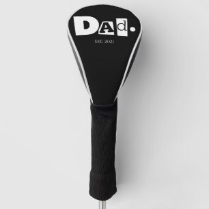 Dad Established Year Black White Father Gift Golf Head Cover