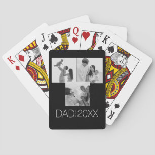 Dad Established Year Photo Gifts Modern Father Poker Cards