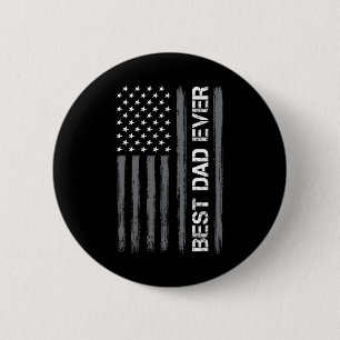 Dad Ever American Flag Funny Fathers Day For Mens Button