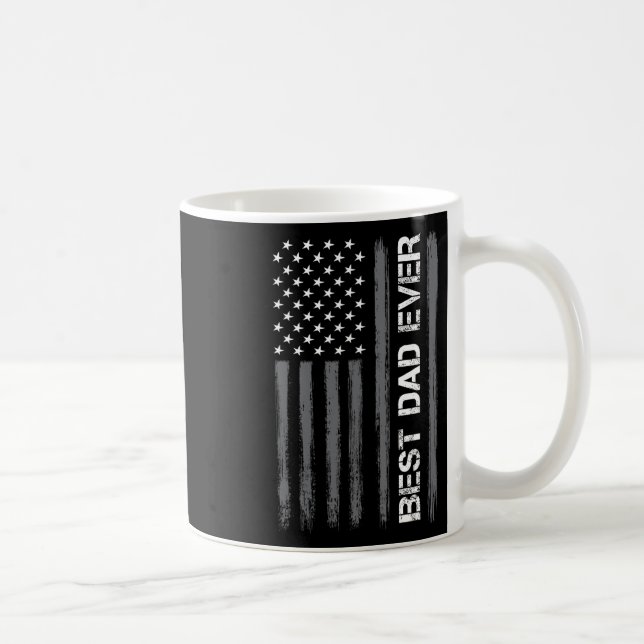 Dad Ever American Flag Funny Fathers Day For Mens  Coffee Mug (Right)