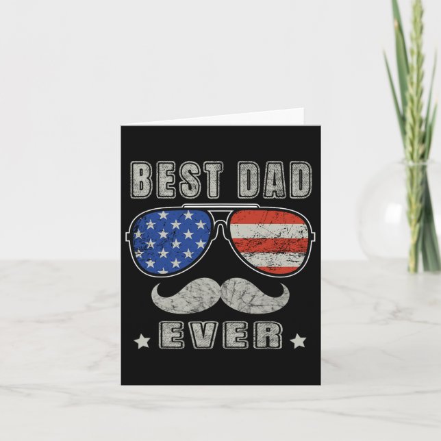 Dad Ever American Us Flag Fathers Day 4th Of July  Card (Front)