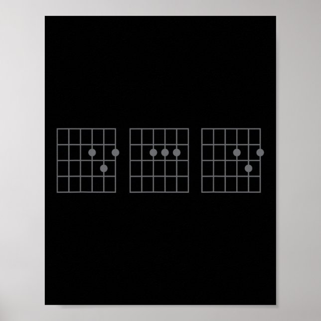 Dad Ever Fathers Day Shirt Guitar Chord Rock Music Poster (Front)