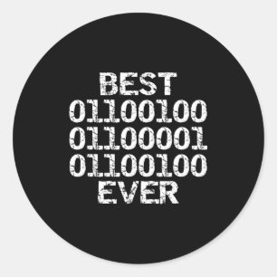 Dad Ever In Binary Code Software Engineer Father G Classic Round Sticker