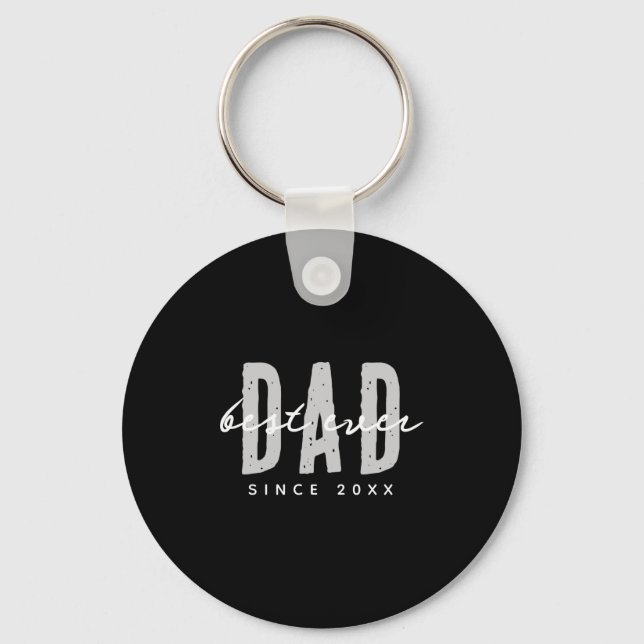 Dad Ever Since 20xx Modern Simple Preppy  Keychain (Front)