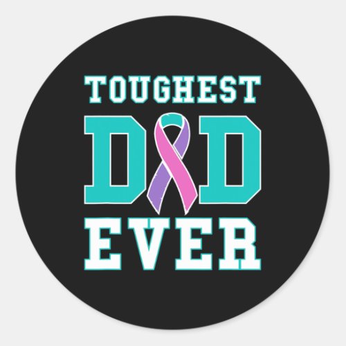 Dad Ever _ Thyroid Cancer Fathers Day Gift  Classic Round Sticker