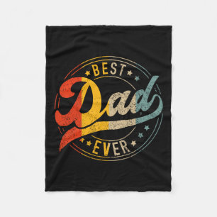 Dad Ever Vintage Colors Retro Fathers Day Birthday Fleece Blanket