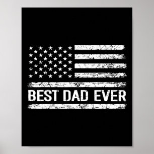 Dad Ever With Us American Flag Gift Men Fathers Da Poster