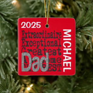 Dad Extraordinaire CUSTOM Ceramic Ornament