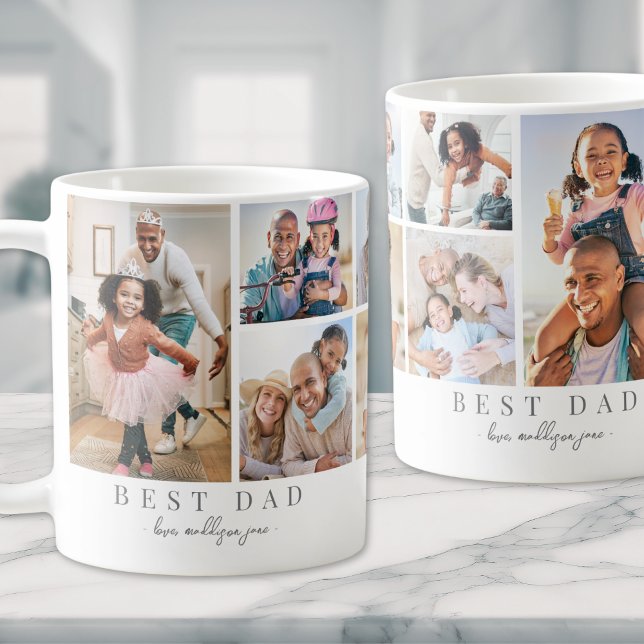 Dad Family Photo Collage Father Coffee Mug (Dad Family Photo Collage Father Coffee Mug)