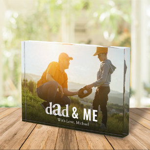 Dad Family Photo Custom Typography Baseball Custom Block
