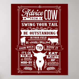 Dad Farmer Get Advices From His Cow Poster