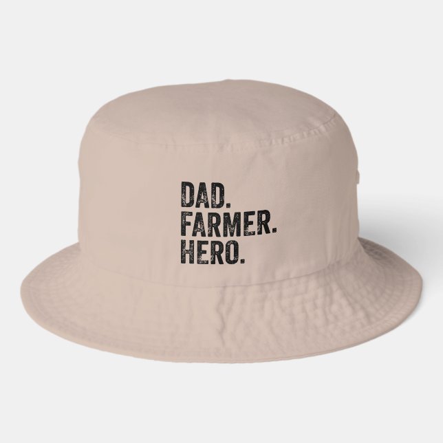 Dad Farmer Hero Father's Day Farming Bucket Hat (Front)