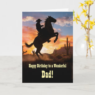 Dad Father Birthday Country Western Cowboy Card