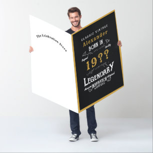 Dad Father Birthday Vintage Add Year Name Huge Card