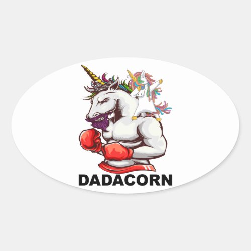 Dad Father Dadacorn Unicorn Birthday Oval Sticker