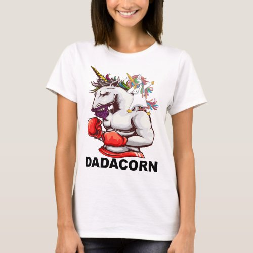 Dad Father Dadacorn Unicorn Birthday Women T_Shirt