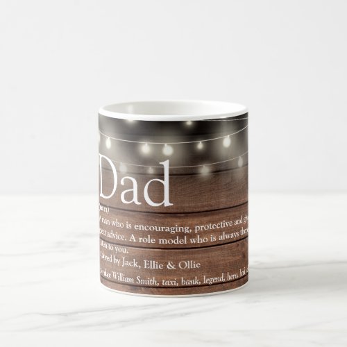 Dad Father Definition Rustic Wood String Lights Coffee Mug