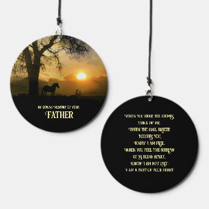 Dad Father Memorial Nature Horse and Oak Tree Wind Chime