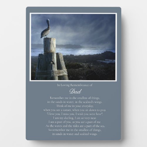 Dad Father Memorial Nautical Remembrance Poem Plaque