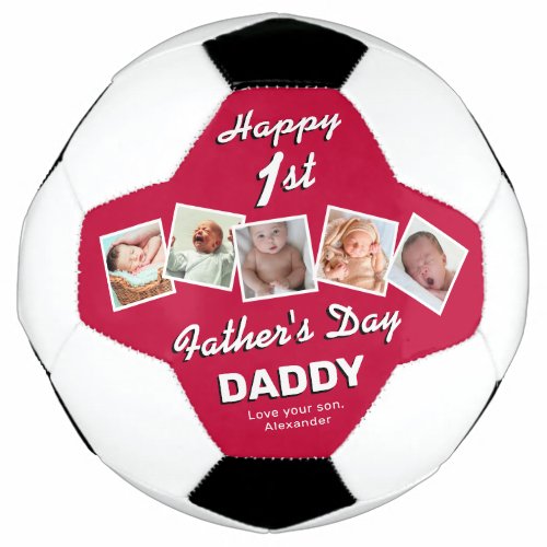 Dad Father Photo Collage Soccer Ball
