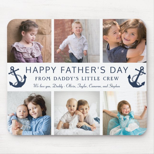 Dad Father’s Day Photo Collage Mouse Pad (Front)
