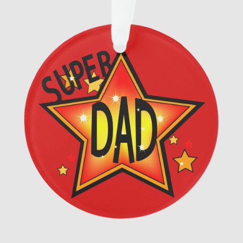Dad Father Super Star Christmas Ornament 2