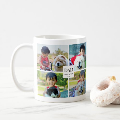 Dad Fathers Day 4 Photo Collage Coffee Mug