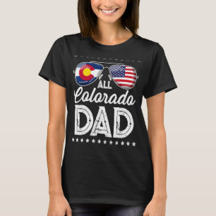 Dad Father's Day Colorado 4th Of July Usa Flag T-Shirt