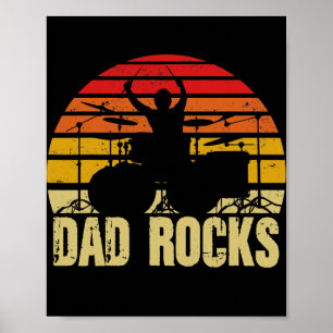 Dad Father's Day Drum Kit Drums Music Funny Idea Poster