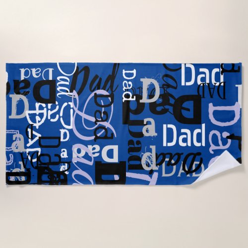 DAD FATHERS DAY Gift Beach Golf Towel Blue