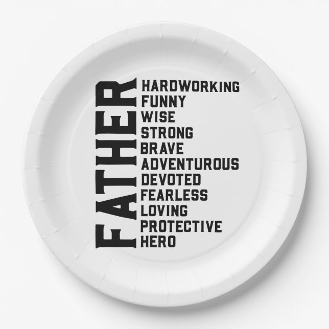 Dad Father's day gift.  Daddy birthday present.  F Paper Plates (Front)