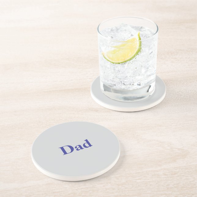Dad Father's Day Gray Coaster (Side)