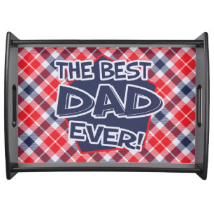 Dad, Father's Day Large Serving Tray, Black Tray