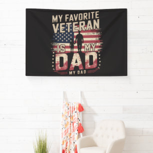 Dad Father's Day My Favorite Veteran Banner