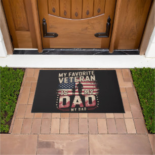 Dad Father's Day My Favorite Veteran Doormat