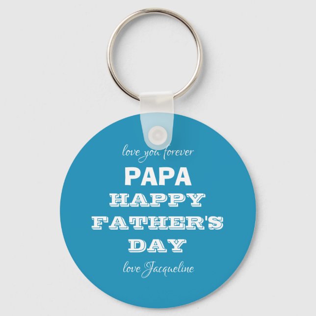 Dad Father's Day Papa Daddy Personalized Keychain (Front)