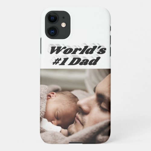 Dad Fathers Day Photo black text   iPhone 11 Case