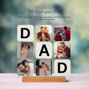 Dad Father's Day Photo Collage Acrylic Sign