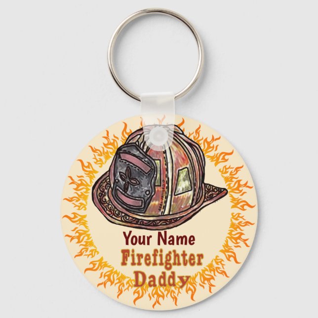 Dad firefighter keychains (Front)