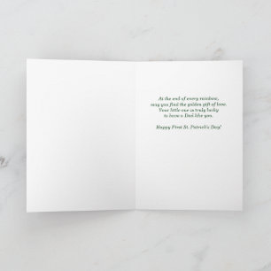 Dad First St Patricks Day Woodland Deer Rainbow Card