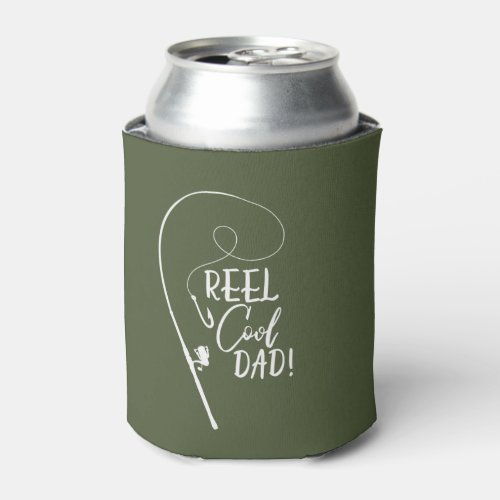 Dad fisher custom photo on back gift can cooler