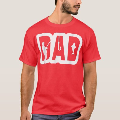 Dad Fisherman Fishing Dad Fathers Day Men Cool Re T_Shirt