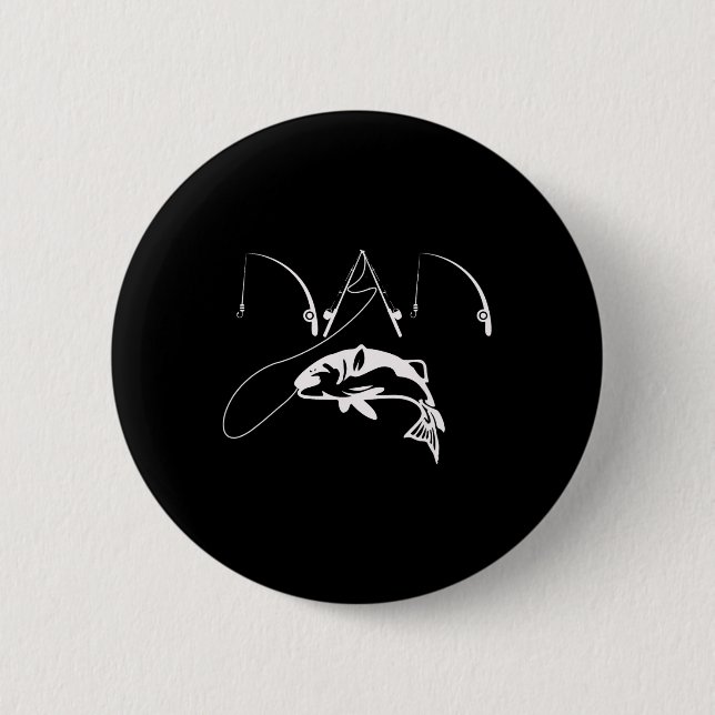 Dad Fishing Fisherman Daddy Fathers Day Gift Shirt Button (Front)